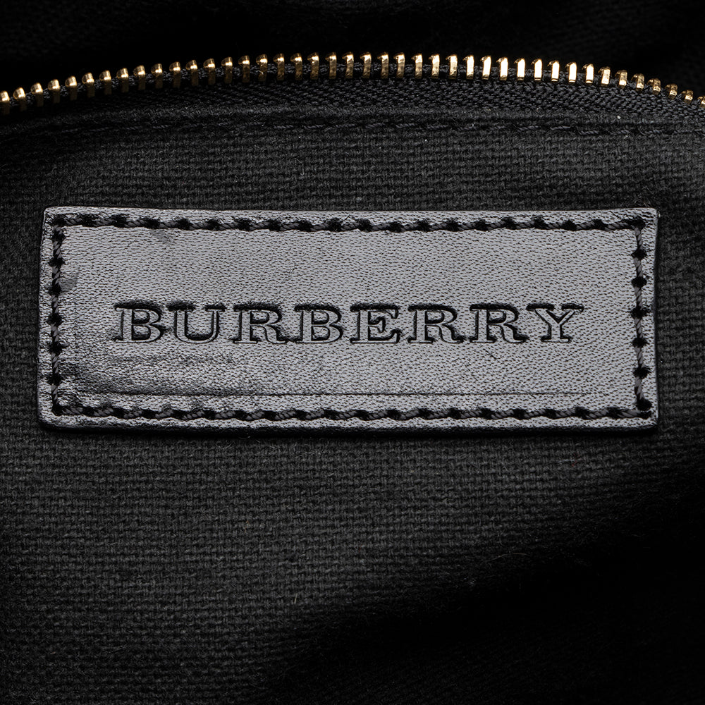 Burberry Prorsum Raffia Leather Whipstitch Satchel (SHF-17845)