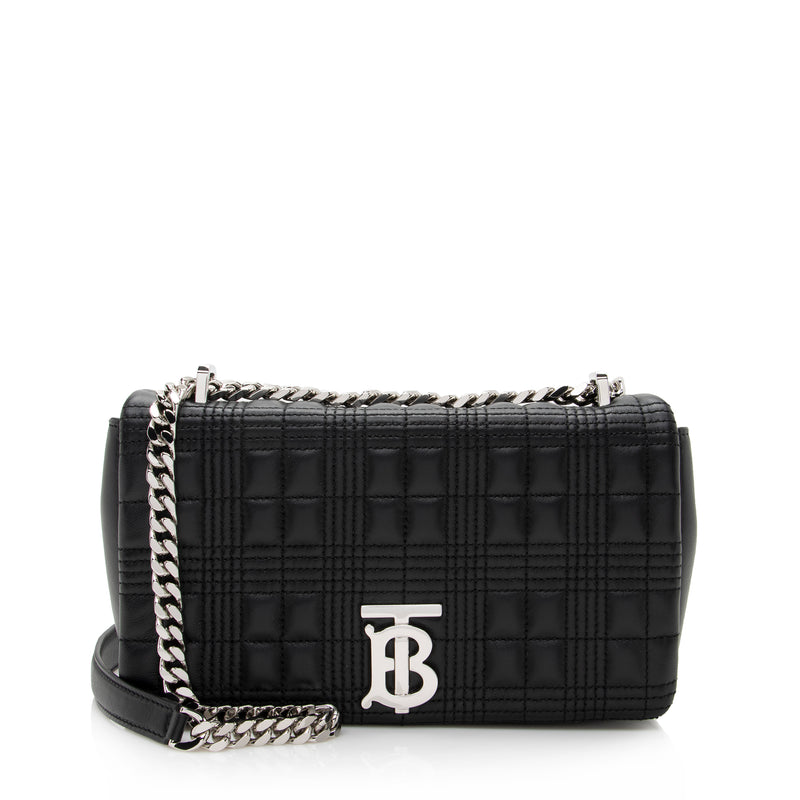 Burberry Quilted Lambskin TB Lola Chain Small Crossbody Bag (SHF-22387)
