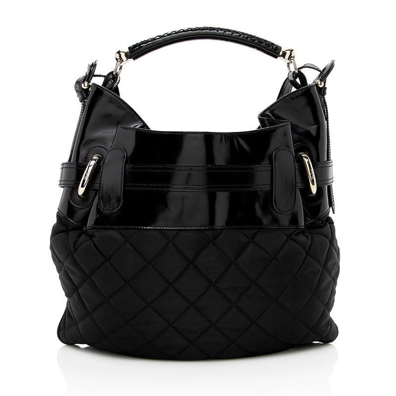 Burberry Quilted Nylon Bromley Shoulder Bag (SHF-16108)