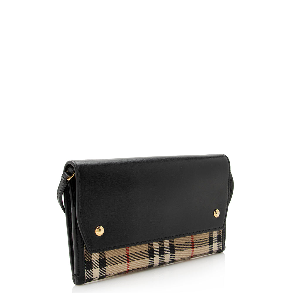 Burberry Vintage Check Phone Pocket Crossbody Bag (SHF-21987)