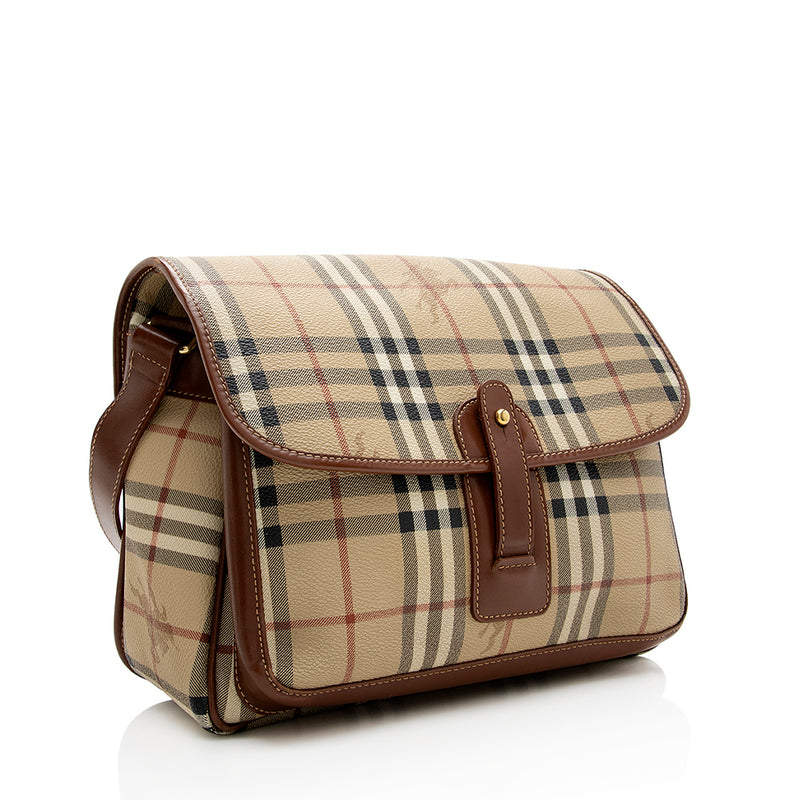 Burberry Hearts Nova Check Shoulder Bag - Burgundy Shoulder Bags, Handbags  - BUR28407