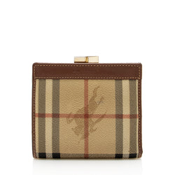 Authentic burberry nova check Trifold Leather wallet