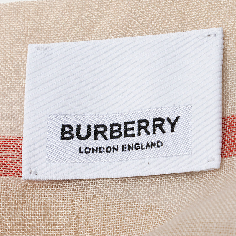 Burberry Wool Silk Giant Check Scarf (SHF-21082)