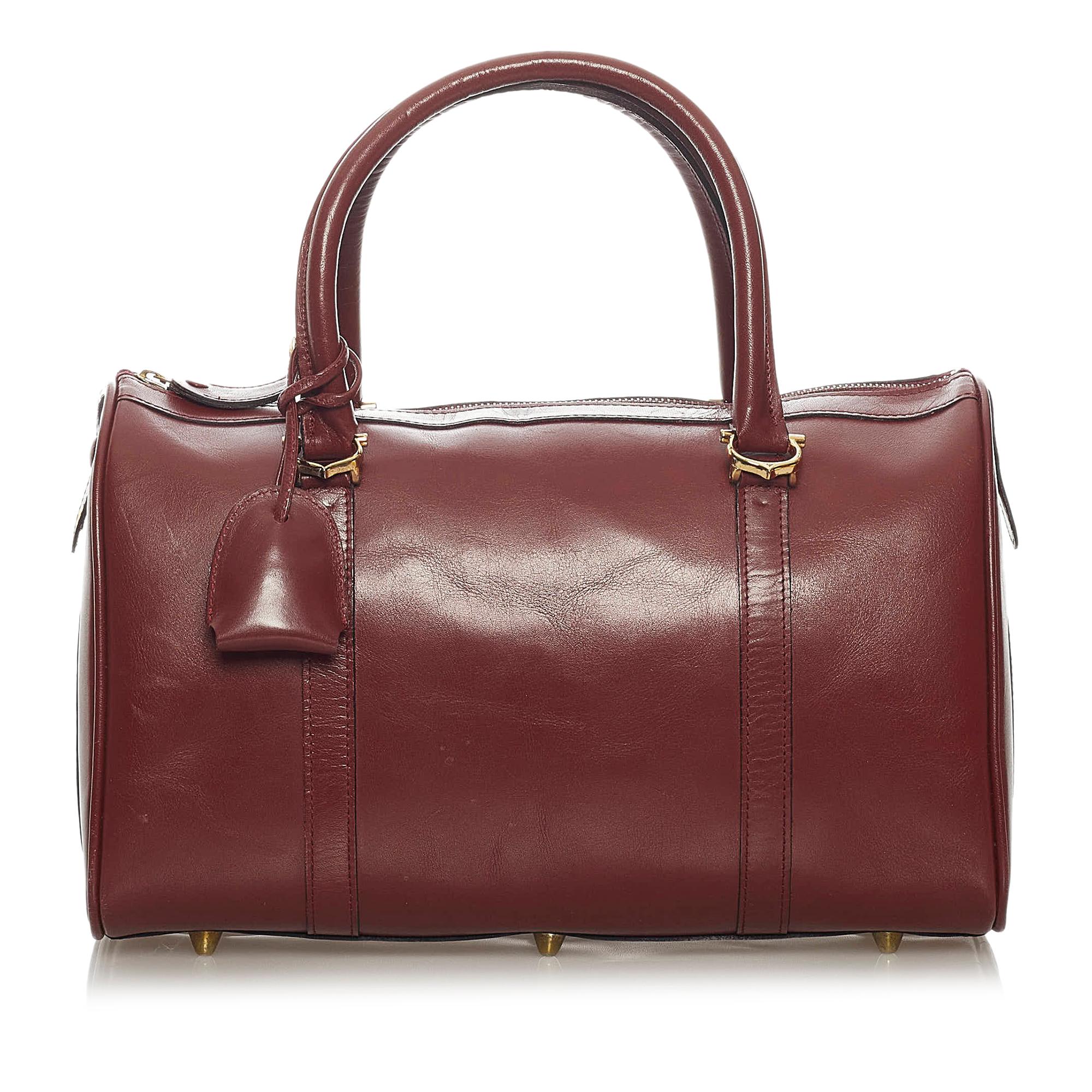 Cartier Must de Cartier Leather Boston Bag (SHG-29107)