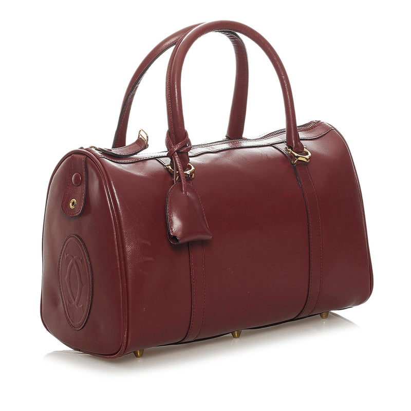Cartier Must de Cartier Leather Boston Bag (SHG-29107)