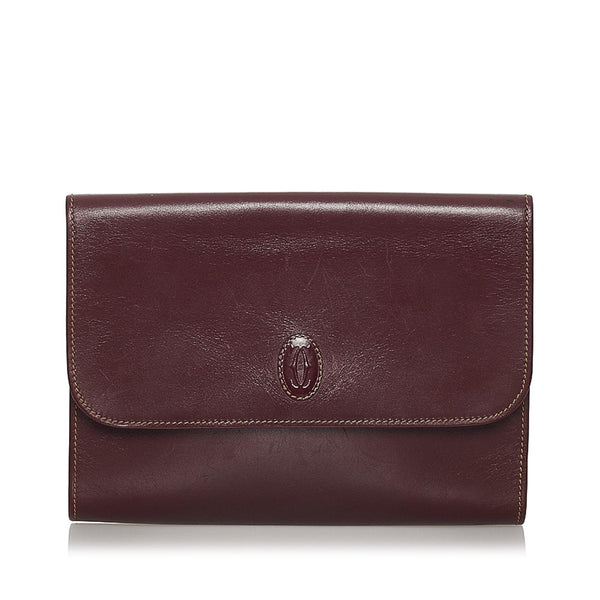 Cartier Must de Cartier Leather Clutch Bag (SHG-31257)
