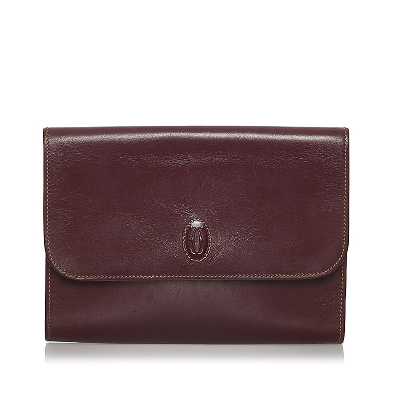 Cartier Must de Cartier Leather Clutch Bag (SHG-31257)