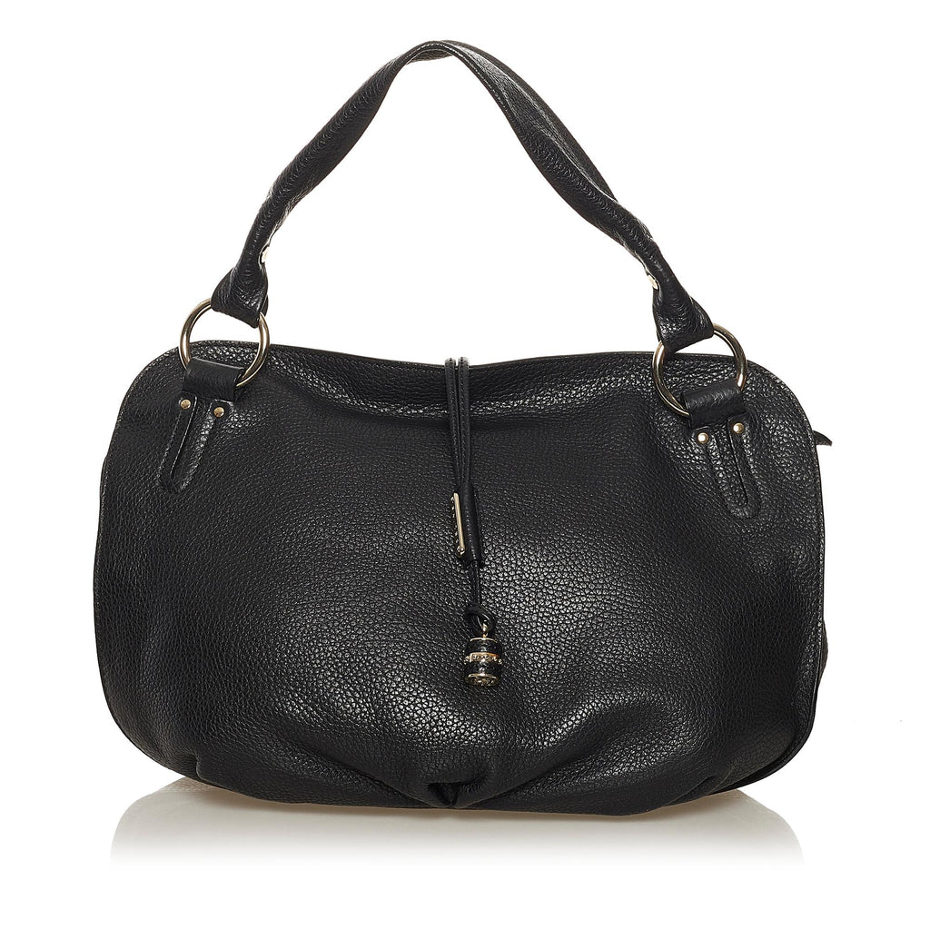 Celine Trio Small Shoulder Bag Pochette Crossbody Black Leather