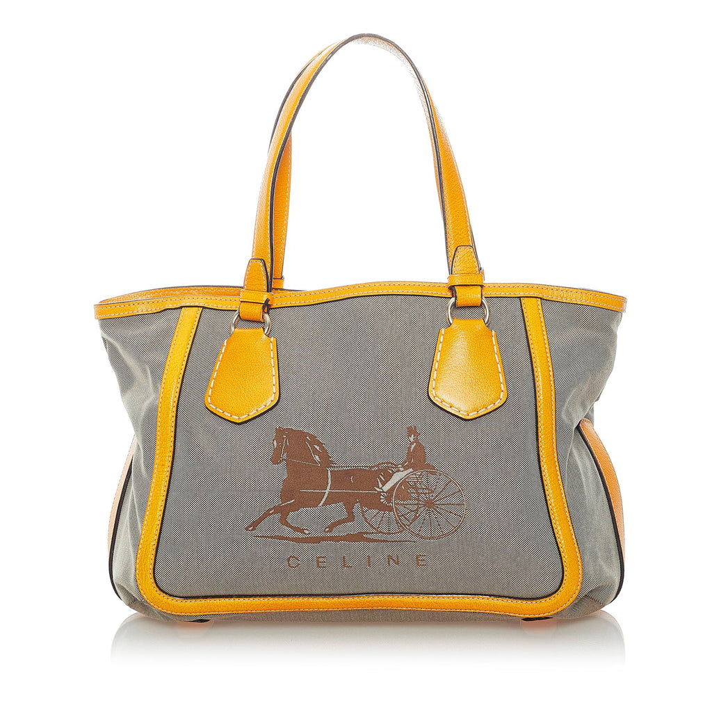Celine, Bags, Authentic Celine Logo Tote Bag Horizontal Cabas Tote Bag  Canvas