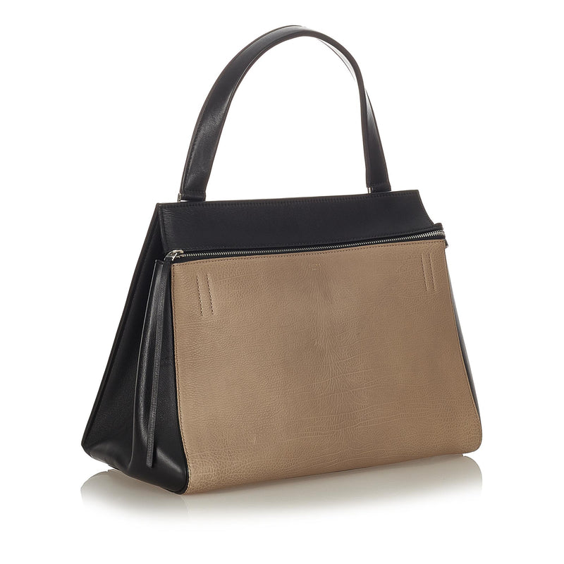Celine Medium Edge Bicolor Leather Handbag (SHG-23985)