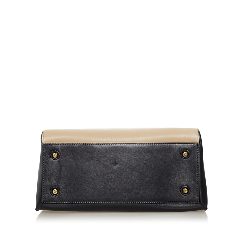 Celine Medium Edge Bicolor Leather Handbag (SHG-37339)