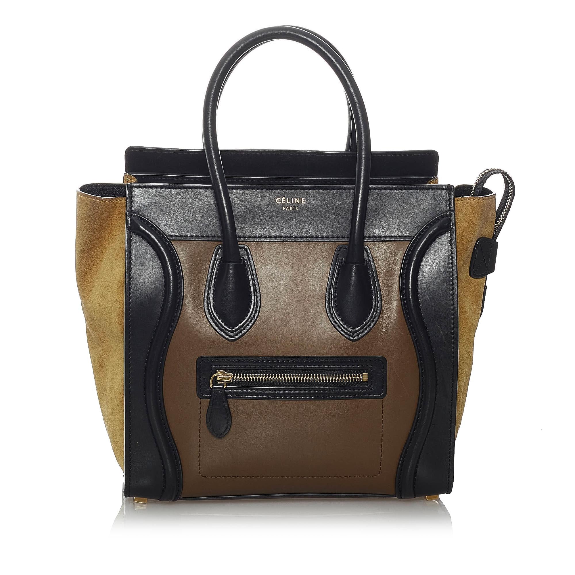 Celine Micro Luggage Bicolor Leather Handbag (SHG-29807)