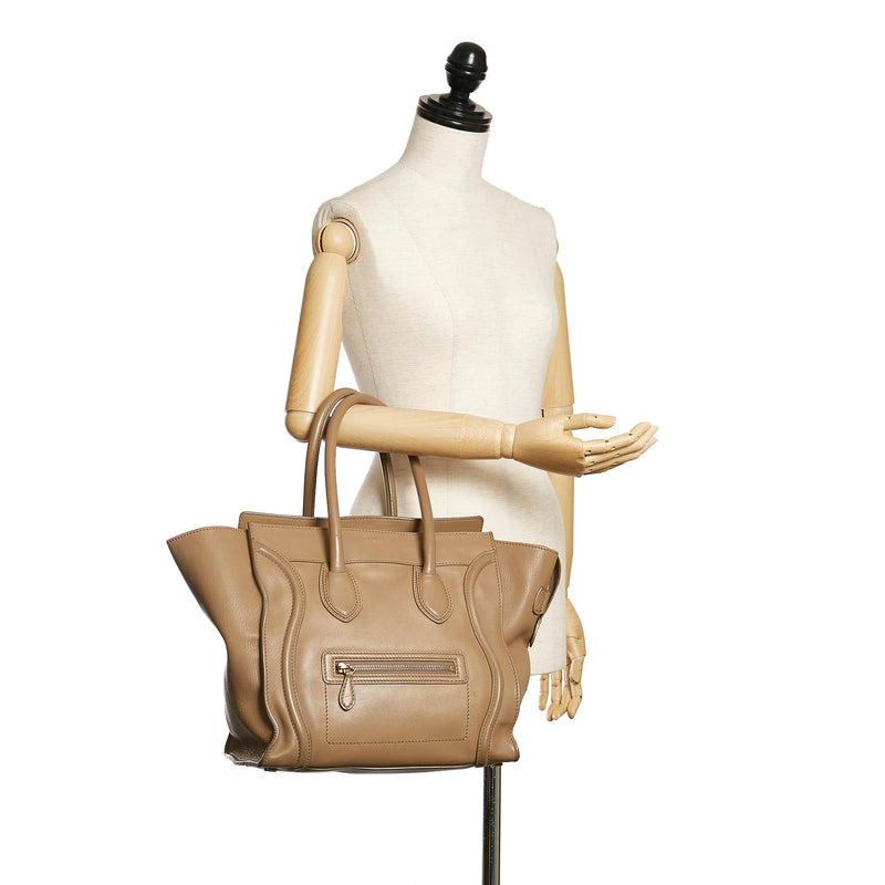 Celine Micro Luggage Tote Leather Handbag (SHG-lAIOUV)