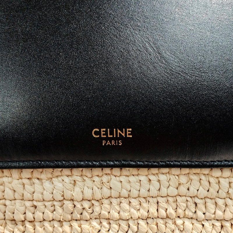 Celine Raffia and Leather Basket Bag (SHG-37905)