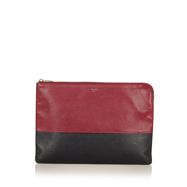 Celine Solo Bicolor Leather Clutch Bag (SHG-27017)