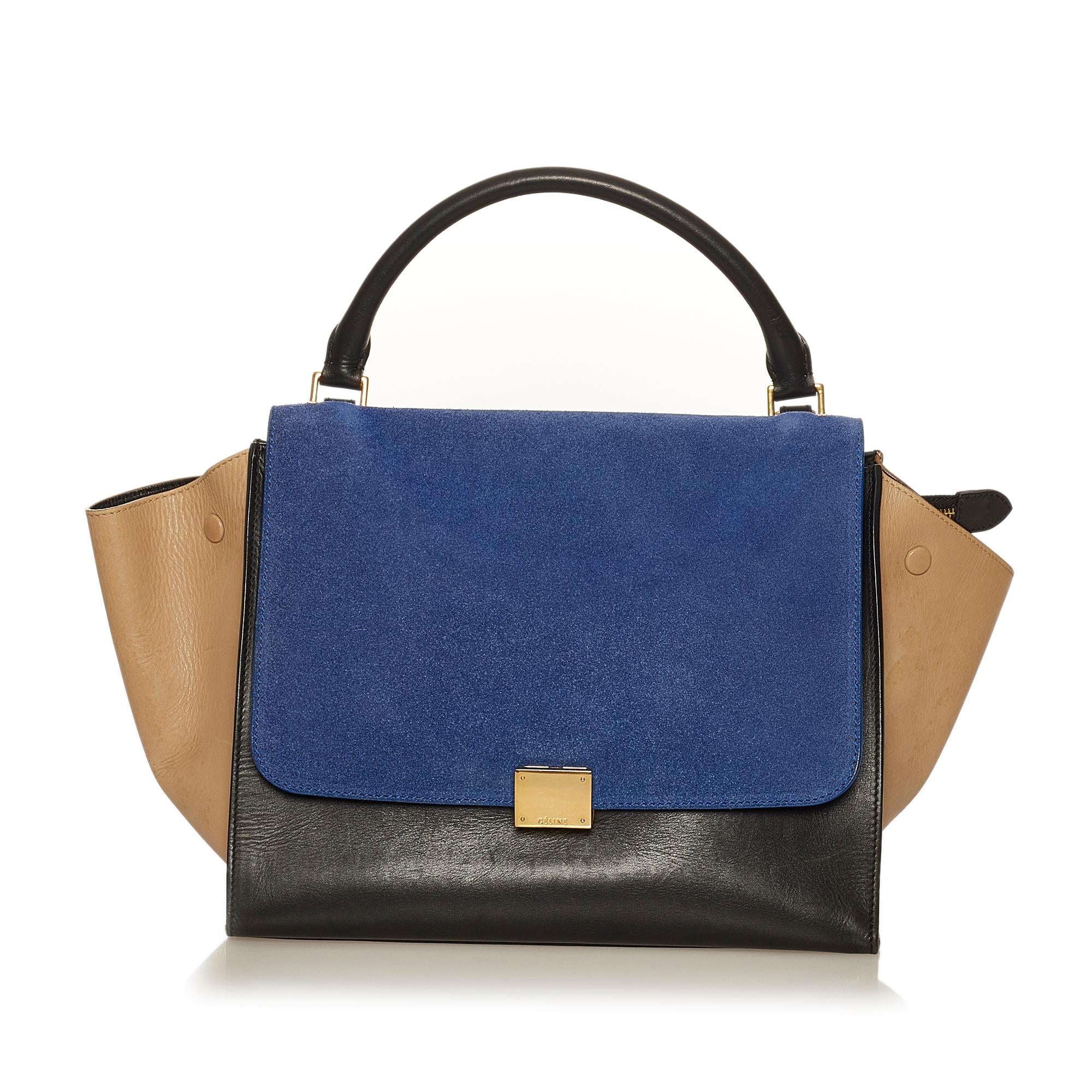 Celine Trapeze Tricolor Leather Satchel (SHG-29489)
