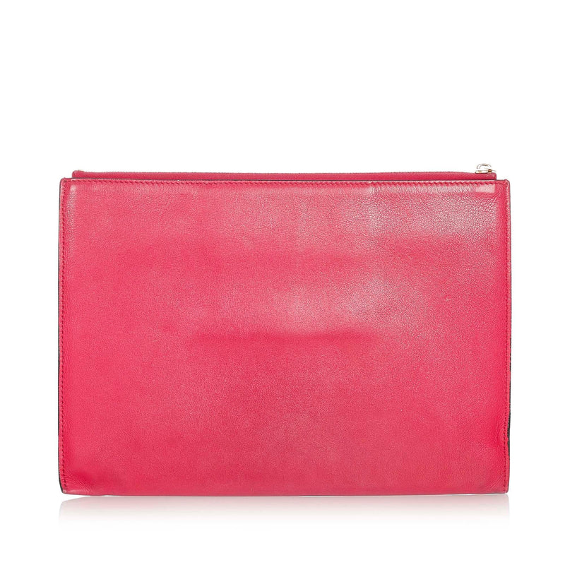 Celine Tri-Color Zip Envelope Leather Clutch (SHG-22456)