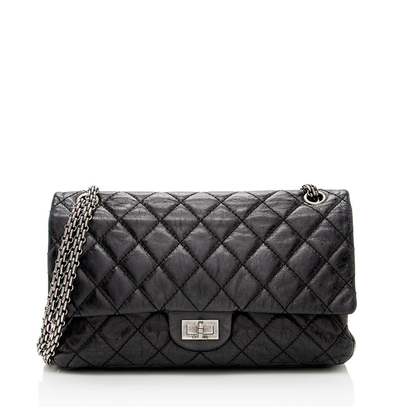 CHANEL Aged Calfskin Quilted 2.55 Reissue 225 Flap Black 104201