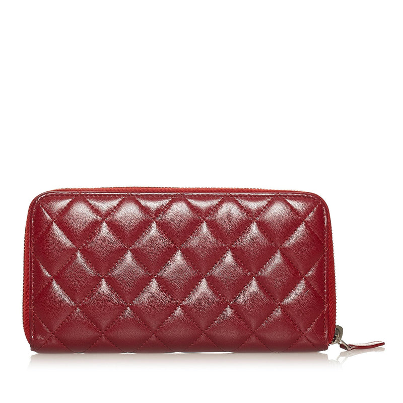 Chanel CC Matelasse Lambskin Leather Wallet (SHG-35305)