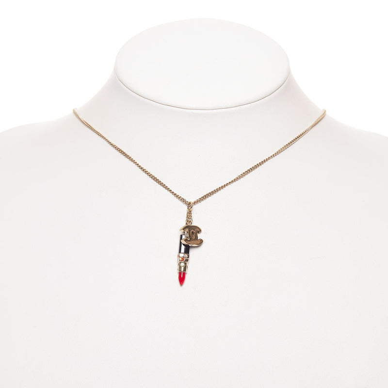 Chanel CC and Lipstick Pendant Necklace (SHG-29400)