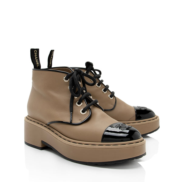 CHANEL, Shoes, Chanel Whiteblack Short Boots