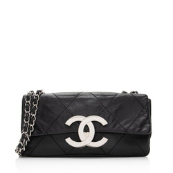 Chanel Tote Calfskin Large East West Modern Chain Dark Gray Tote