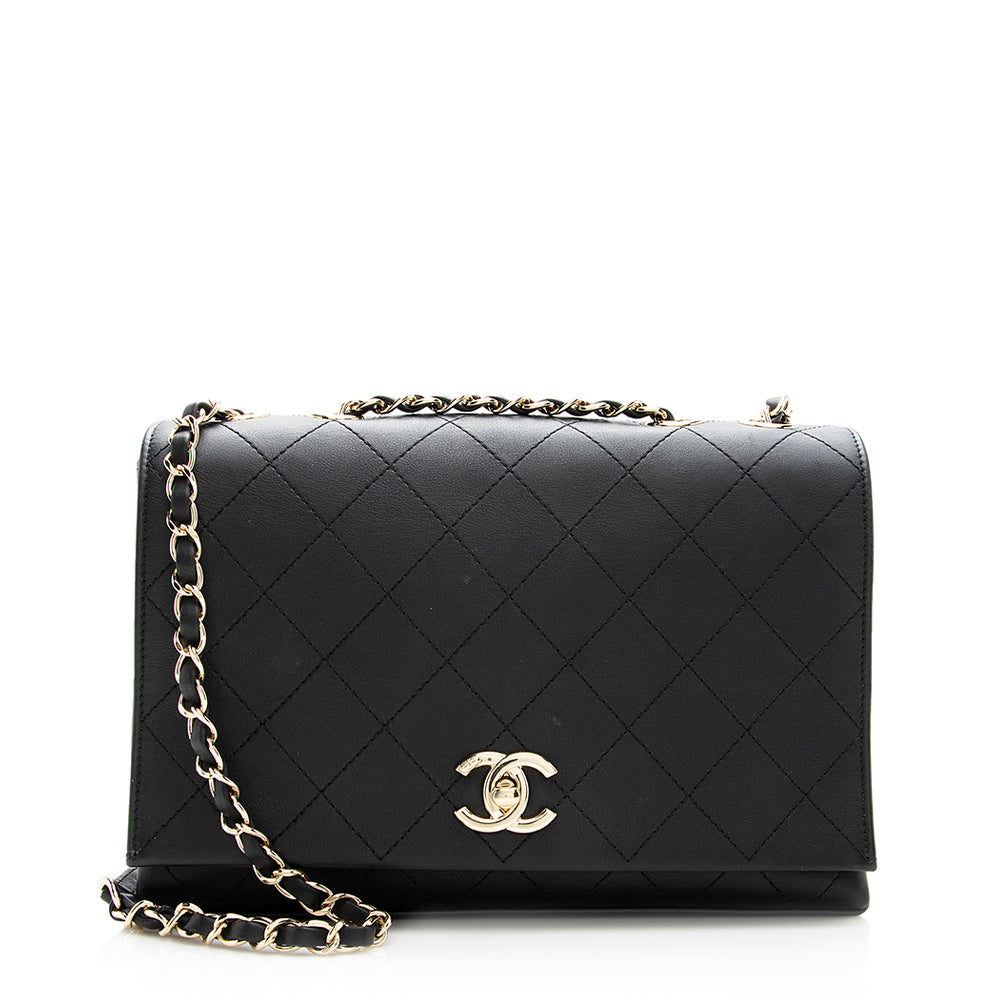 Chanel Calfskin Triple Compartment Flap Bag (SHF-19403)