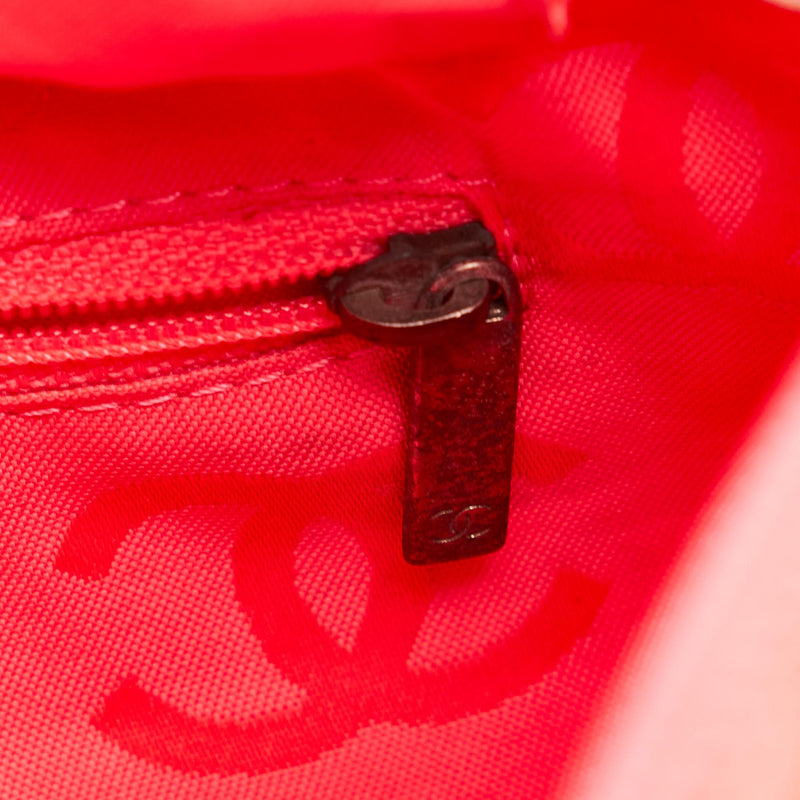 Chanel Cambon Line Boston Tote Bag Shoulder Pink Leather Black Silver  Hadware