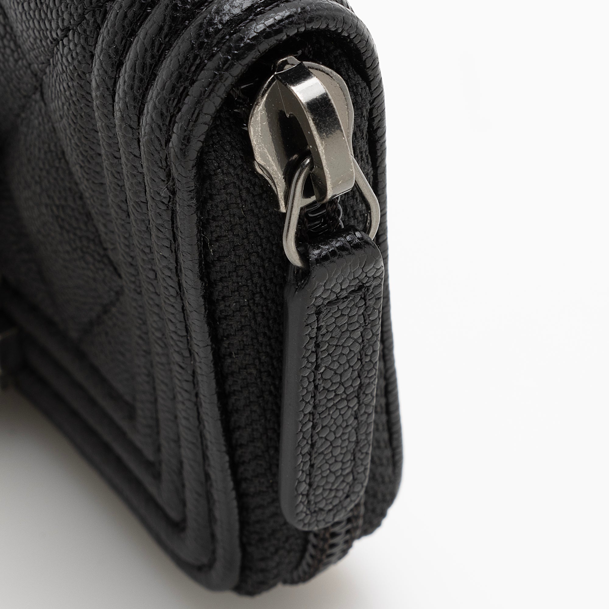 Chanel Caviar Leather Boy Zip Coin Purse (SHF-22675)