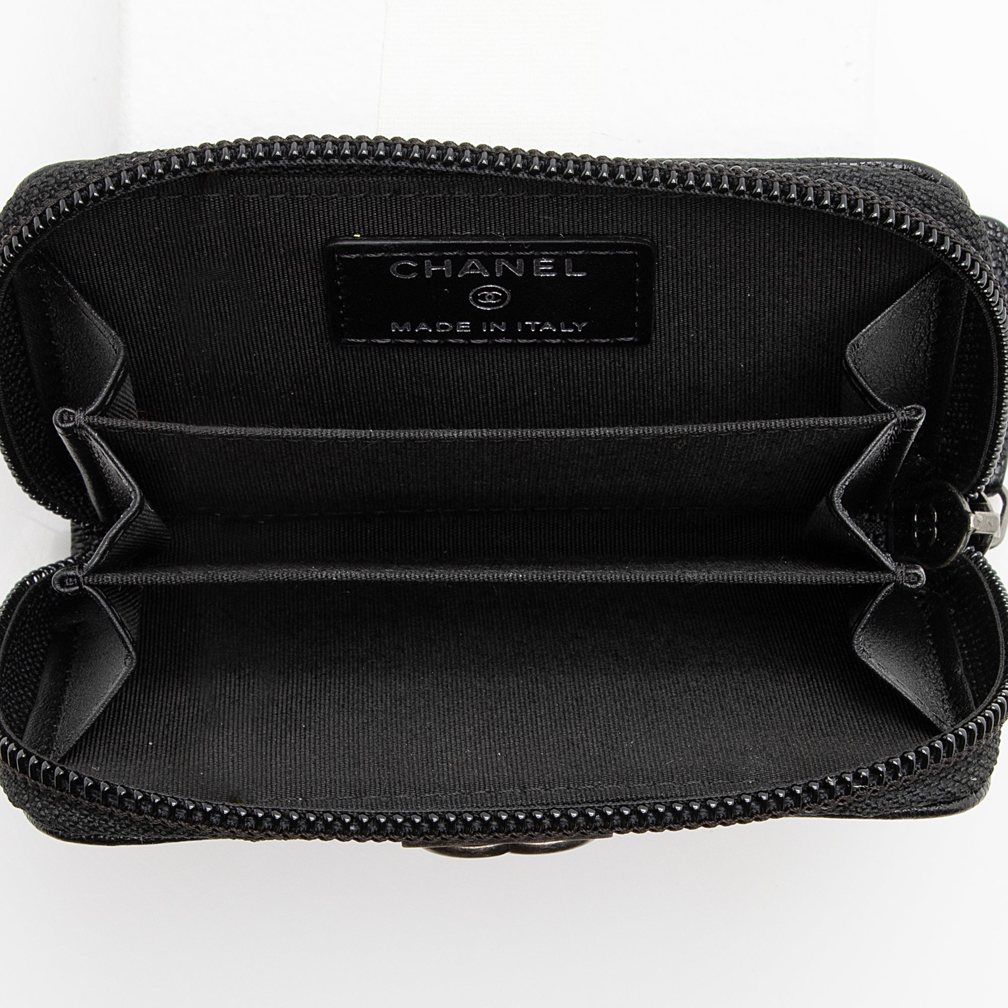 Chanel Caviar Leather Boy Zip Coin Purse (SHF-22675)