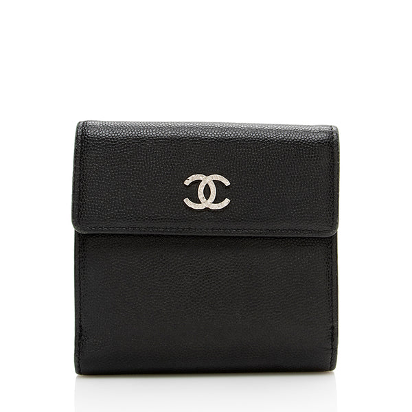 Chanel Caviar Leather CC Bifold Wallet (SHF-13833)