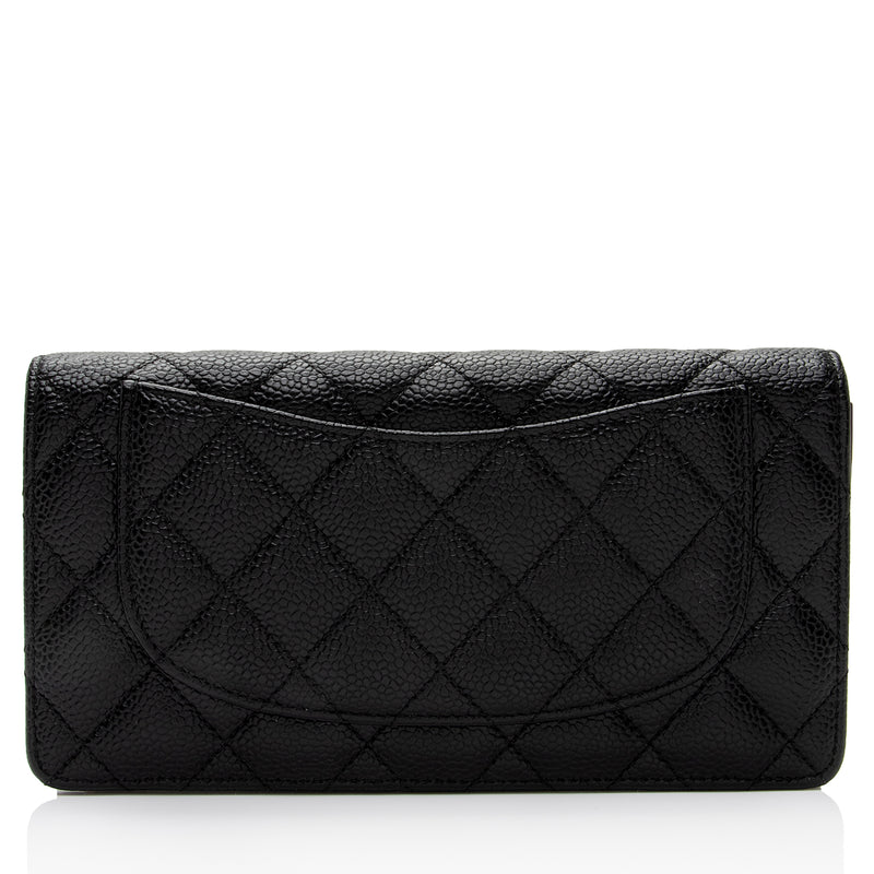 Chanel Caviar Leather CC Yen Wallet (SHF-xXH8cp) – LuxeDH