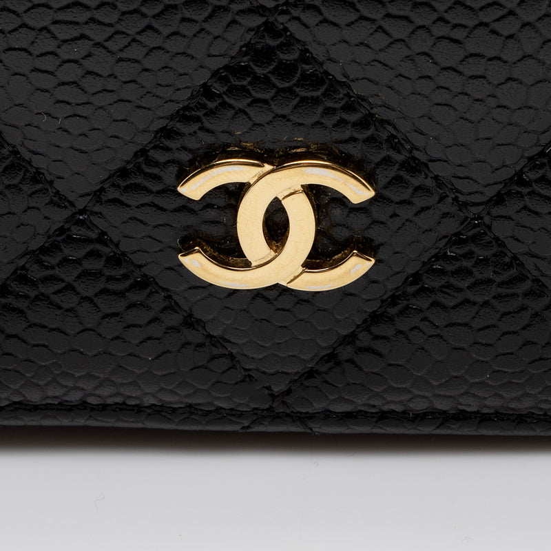 Chanel Caviar Leather CC Yen Wallet (SHF-xXH8cp)