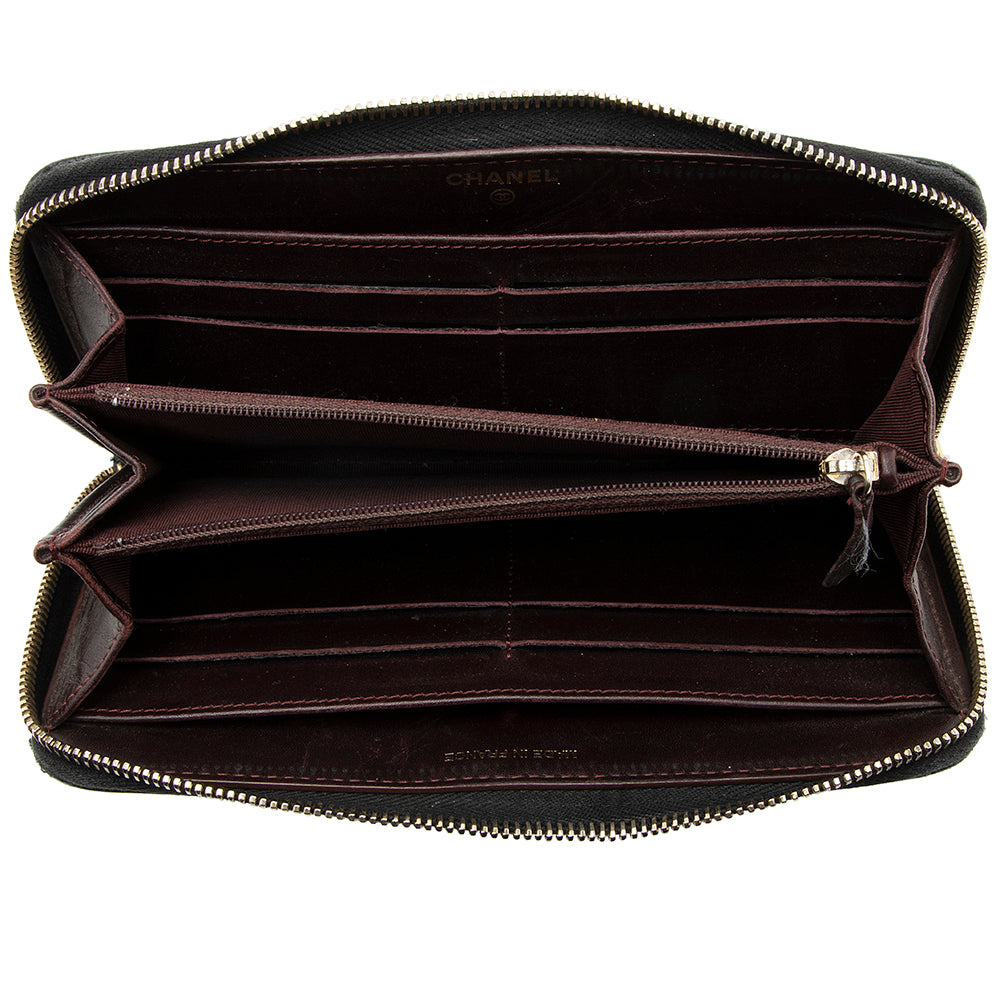 Chanel Caviar Leather CC Zip Around Wallet - FINAL SALE (SHF-20037)