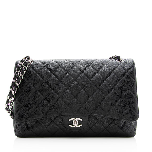 Chanel Caviar Leather Classic Maxi Single Flap Bag (SHF-19384)