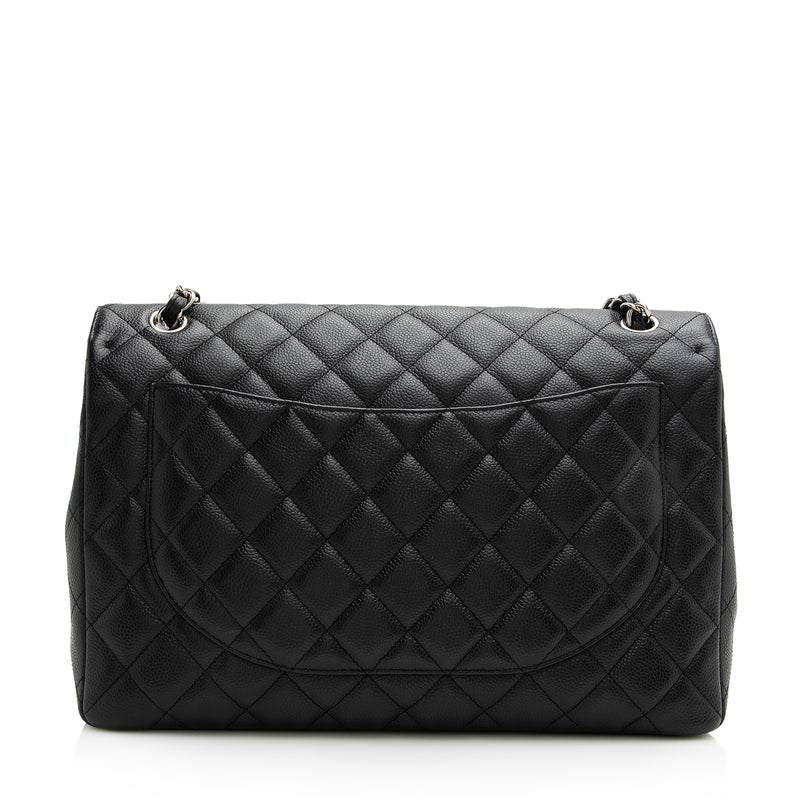 Chanel Caviar Leather Classic Maxi Single Flap Bag (SHF-22488)