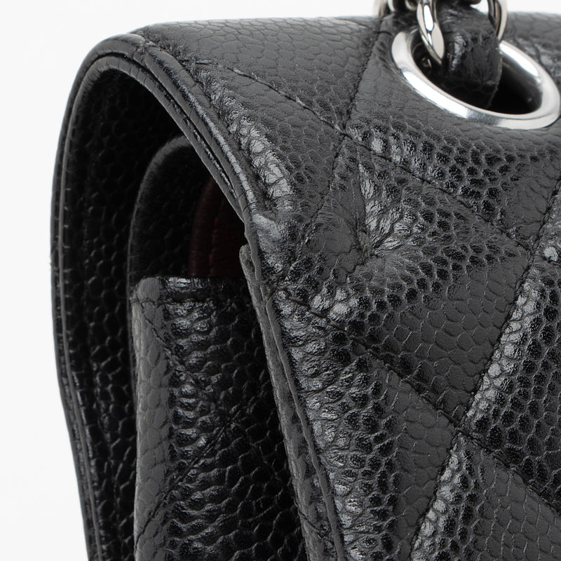 Vintage Chanel Black Caviar Leather Logo Shoulder Bag-Circa 90's at 1stDibs