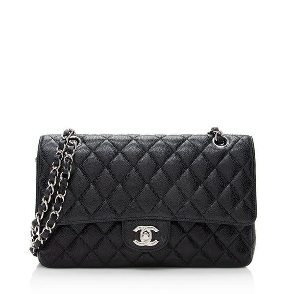 Chanel Caviar Leather Classic Medium Double Flap Bag - FINAL SALE  (SHF-22835)