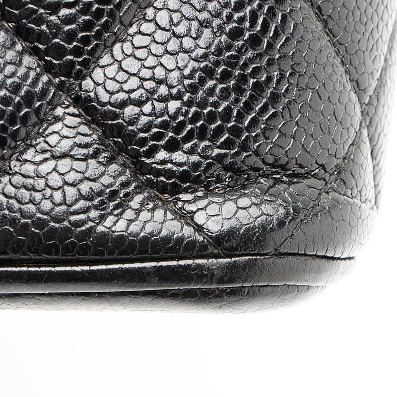 Chanel Timeless Tote Vintage Classic Wood Medium Beige Caviar Leather Shoulder Bag