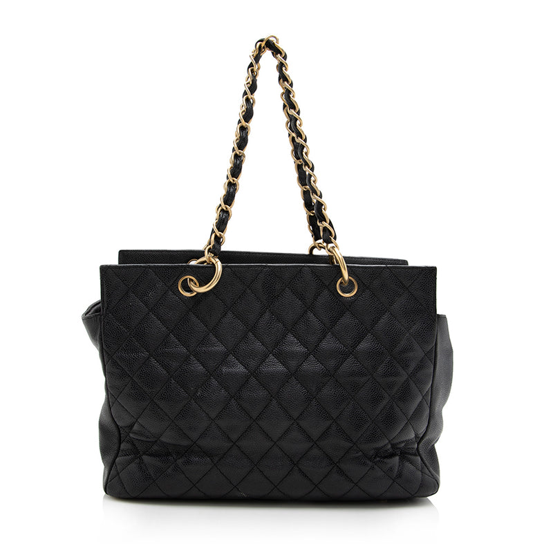 Chanel Caviar Leather Petite Timeless Tote (SHF-17772)