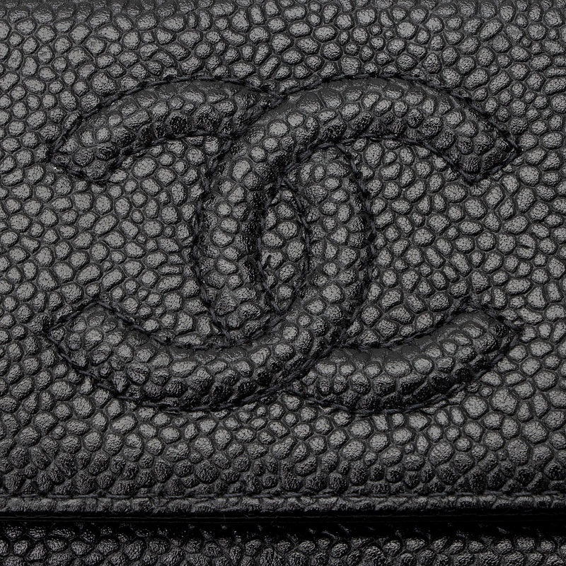 Chanel Caviar Leather Timeless CC 6 Key Holder (SHF-Fyokbl