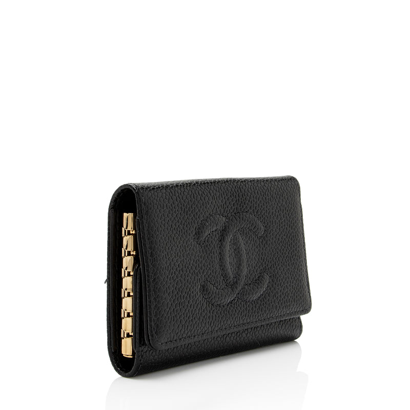 Chanel Caviar Leather Timeless CC 6 Key Holder (SHF-Fyokbl)