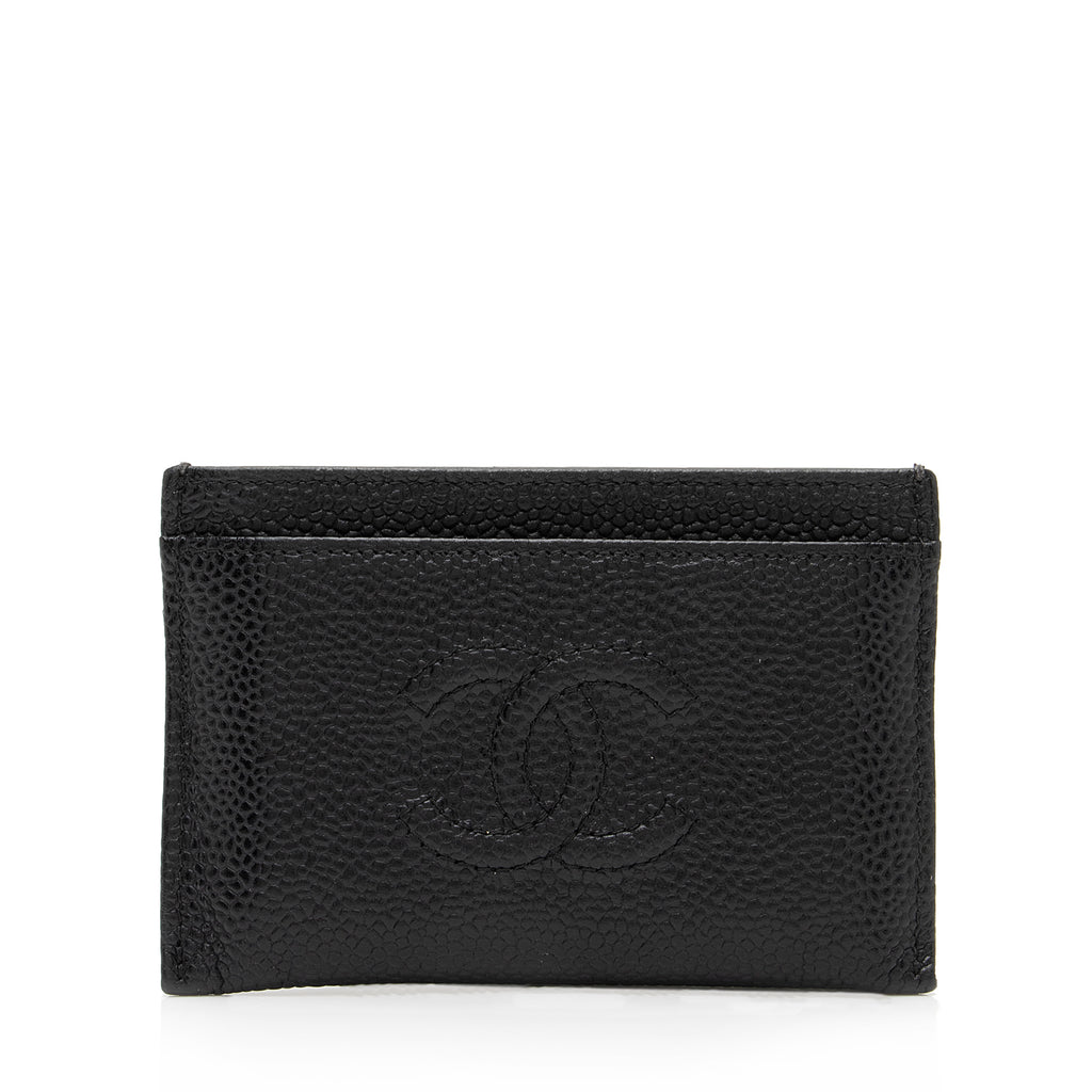 Chanel Caviar Leather Timeless CC Card Holder (SHF-RcPyJg