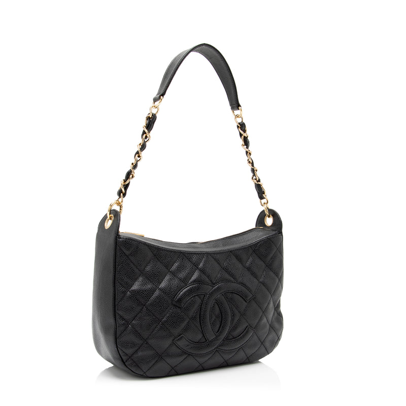 Chanel Black Caviar Leather Timeless Accordion Maxi Flap Bag