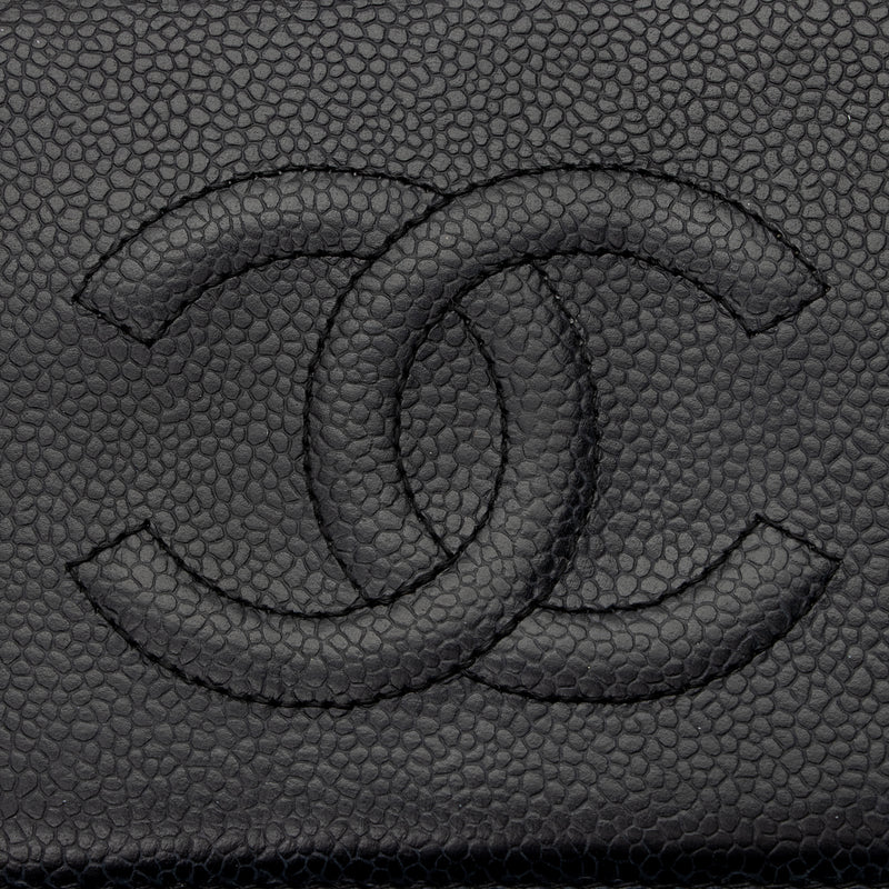 Chanel Caviar Leather Timeless CC Yen Wallet (SHF-ghvmN3)