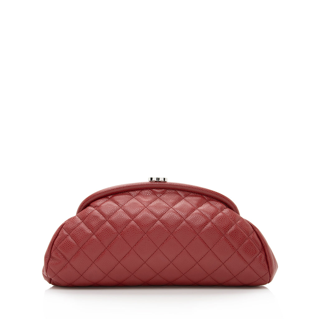 Chanel Red Caviar Leather CC Classic Flap Wallet