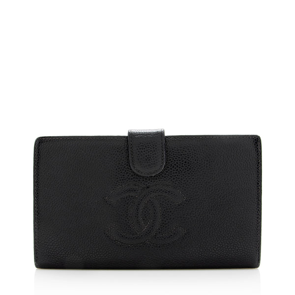 Chanel Caviar Leather Timeless French Purse Wallet (SHF-19020)