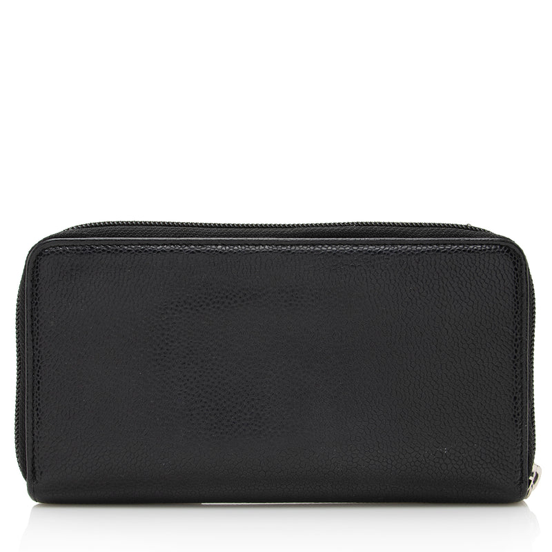 Chanel Caviar Leather Timeless Zip Around Wallet (SHF-22219)