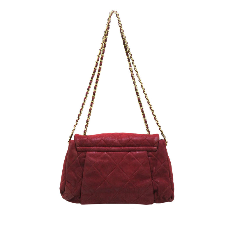 CHANEL Mini In The Loop Quilted Leather Shoulder Bag Red