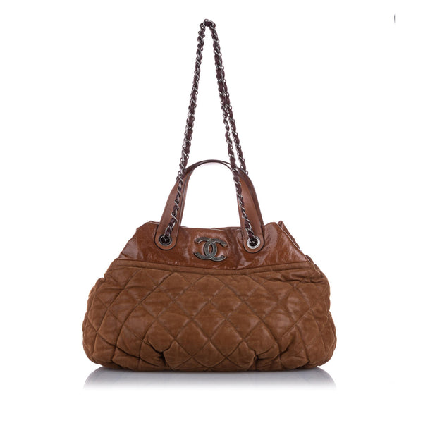 Chanel Iridescent Brown in The Mix Quilted Tote